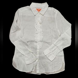 White Menswear Tuxedo Shirt Sz M